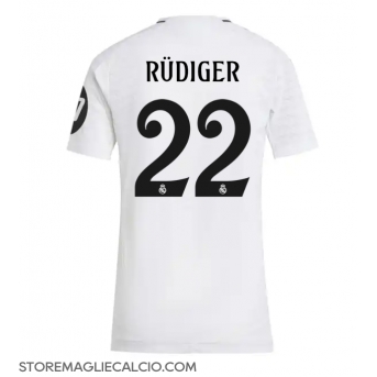 Real Madrid Antonio Rudiger #22 Maglia Gara Casa Repliche 2024-25 Donna